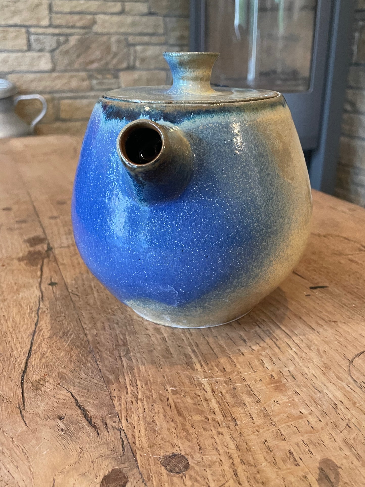THÉIÈRE BLEU OCÉAN ET SABLE FIN