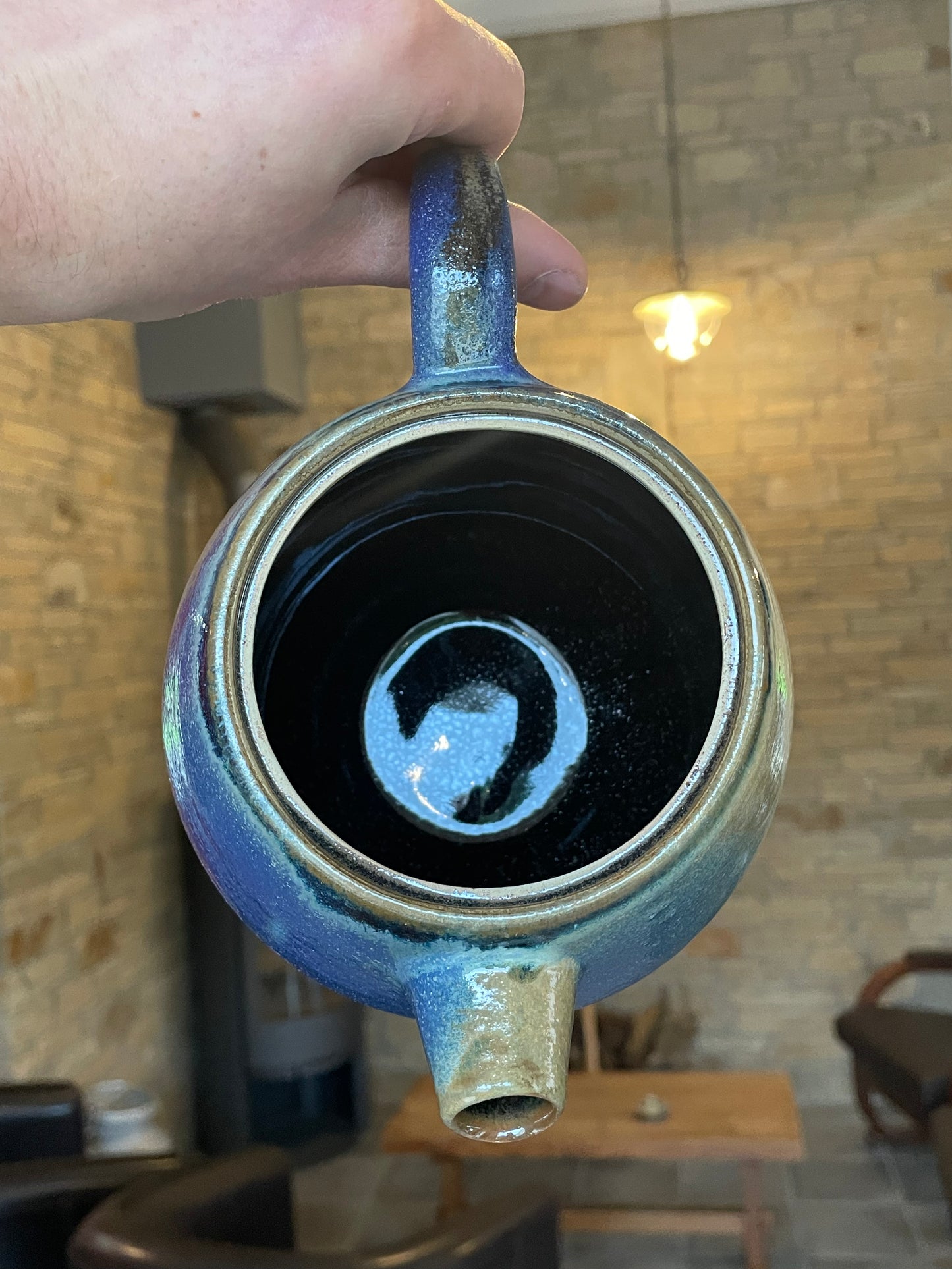 THÉIÈRE BLEU OCÉAN ET SABLE FIN